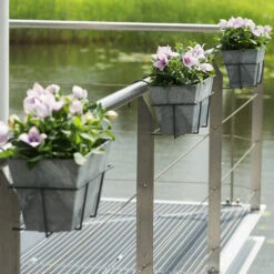 Ella Artstone Balcony Trough Planter - Grey 9 Ella Artstone Balcony Trough Planter - Grey -Garden Potted Plant Shop Amy Artstone Balcony Planter Holder Black Ella Artstone Balcony Planter Grey 1