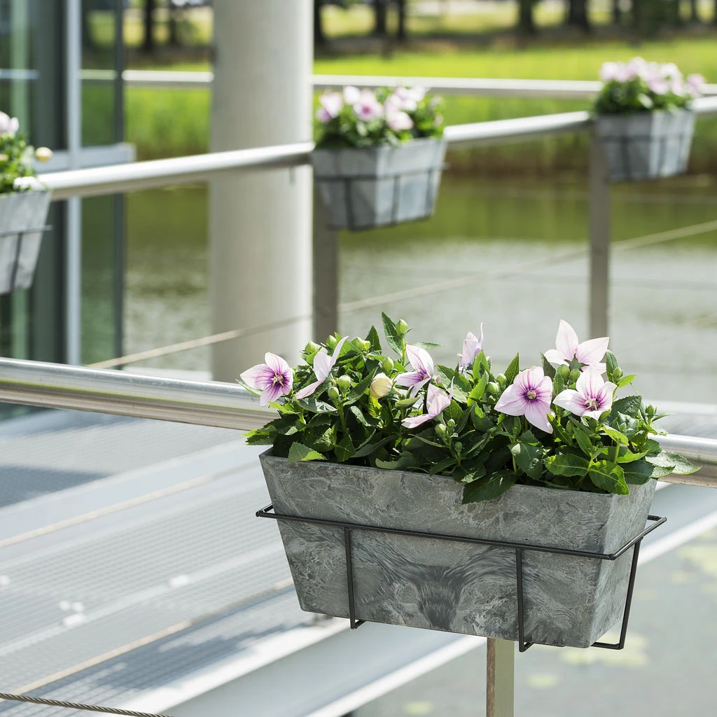 Ella Artstone Balcony Trough Planter - Grey 2 Ella Artstone Balcony Trough Planter - Grey - Image 2