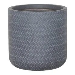Angle Cylinder Plant Pot - Grey -Garden Potted Plant Shop Angle Cylinder Plant Pot Grey