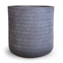 Angle Cylinder Plant Pot - Grey -Garden Potted Plant Shop Angle Cylinder Plant Pot Grey 24x24cm