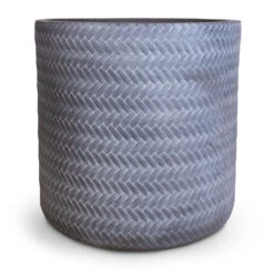 Angle Cylinder Plant Pot - Grey