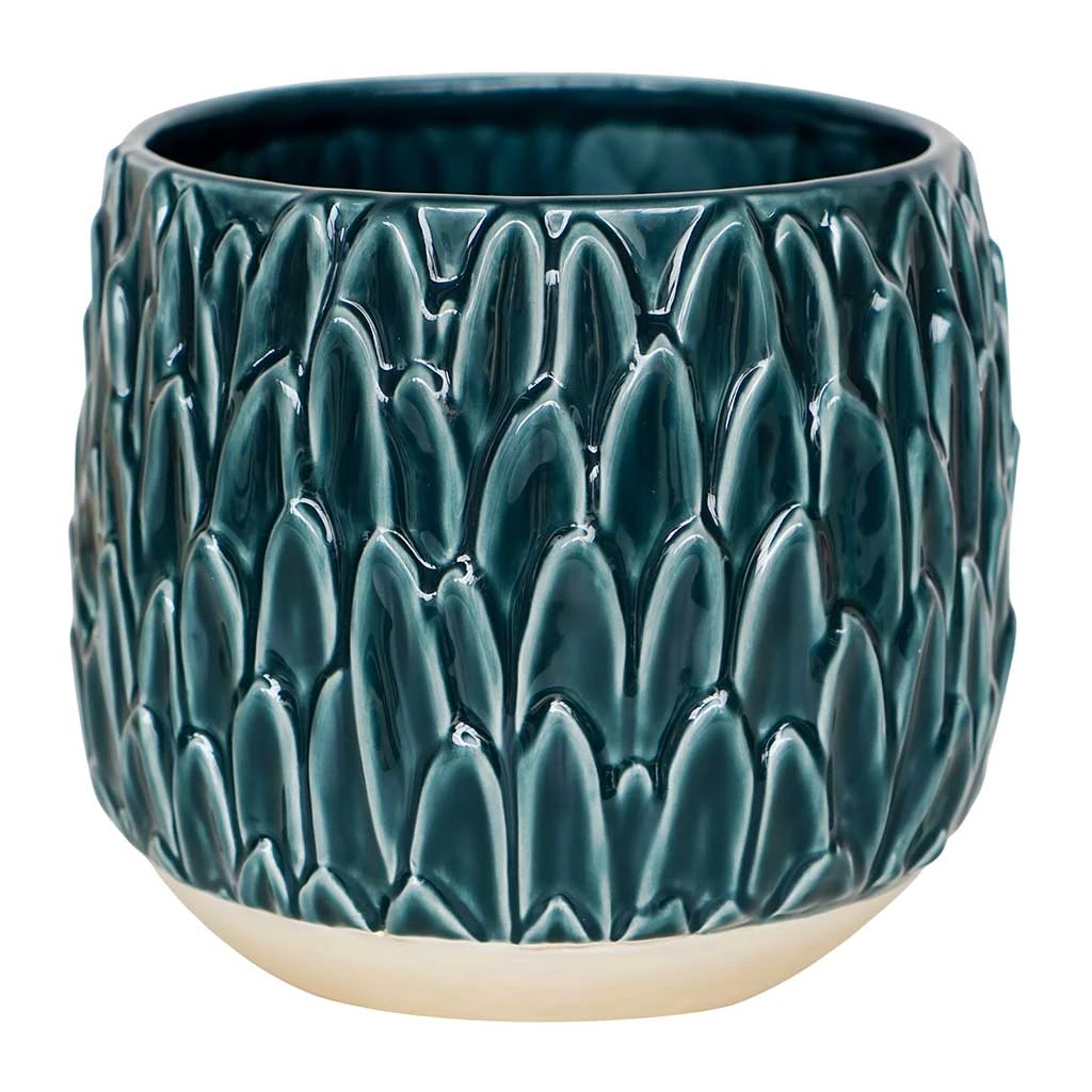 Arles Leaf Plant Pot - Teal 1 Arles Leaf Plant Pot - Teal