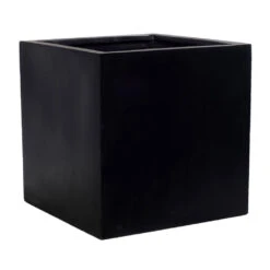 Block Natural Planter - Black -Garden Potted Plant Shop Block Natural Planter Black 30x30x30cm