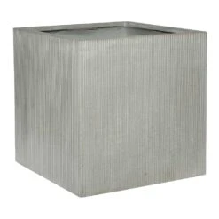Block Planter - Ridged Cement -Garden Potted Plant Shop Block Planter Ridged Cement 50x50x50cm