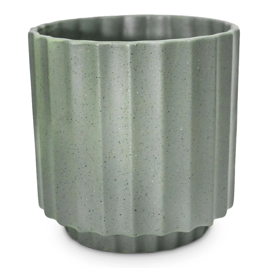Bourton Scalloped Plant Pot - Sage 7 Bourton Scalloped Plant Pot - Sage - Image 7