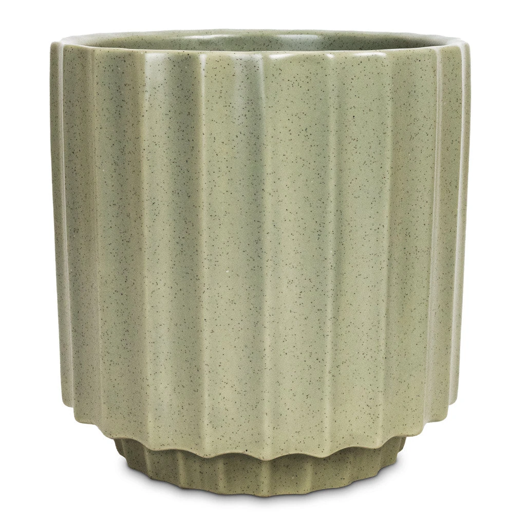 Bourton Scalloped Plant Pot - Sage 1 Bourton Scalloped Plant Pot - Sage