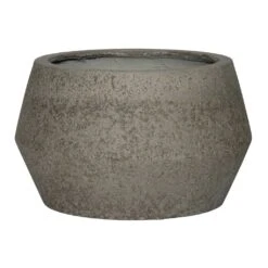 Low Harley Cement & Stone Plant Pot - Granite Grey