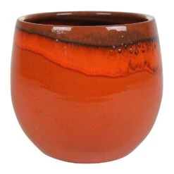 Charlotte Plant Pot - Orange -Garden Potted Plant Shop Charlotte Plant Pot Red Orange Large