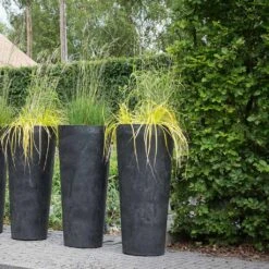 Claire Artstone Tall Planter - Black -Garden Potted Plant Shop Claire Artstone Tall Planter Black 1
