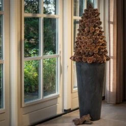 Claire Artstone Tall Planter - Black -Garden Potted Plant Shop Claire Artstone Tall Planter Black 2