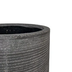 Cody Plant Vase - Ridged Dark Grey -Garden Potted Plant Shop Cody Plant Vase Ridged Dark Grey 28x45cm 1