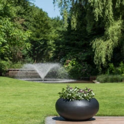 Cora Natural Bowl Planter - Black -Garden Potted Plant Shop CoraNaturalBowlPlanter Black 2