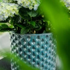 Dion Planters - Set Of 3 - Ocean Blue -Garden Potted Plant Shop Dion Planter Ocean Blue Diamond Pattern