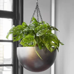 Gradient Hanging Plant Bowl - Matt Coffee 7 Gradient Hanging Plant Bowl - Matt Coffee -Garden Potted Plant Shop Gradient Hanging Bowl Matt Coffee