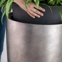 Gradient Partner Planter - Matt Grey -Garden Potted Plant Shop Gradient Partner Planter Matt Grey 2