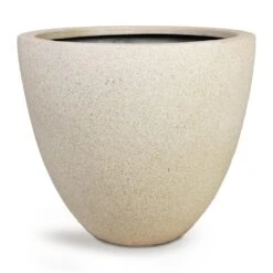 Grigio Egg Pot Planter - Antique White Concrete -Garden Potted Plant Shop Grigio Egg Pot Planter Antique White Concrete 32x29cm
