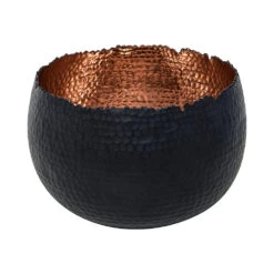 Hammered Bowl - Black With Copper -Garden Potted Plant Shop Hammered Bowl Black Copper19