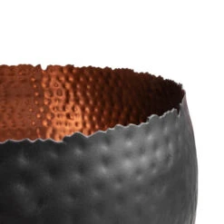 Hammered Bowl - Black With Copper -Garden Potted Plant Shop Hammered Bowl Black with Copper SWATCH 2