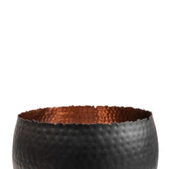 Hammered Bowl - Black With Copper -Garden Potted Plant Shop Hammered Bowl Black with Copper SWATCH 3