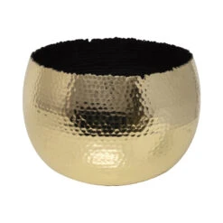 Hammered Bowl - Gold With Black -Garden Potted Plant Shop Hammered Bowl Gold Black19cm