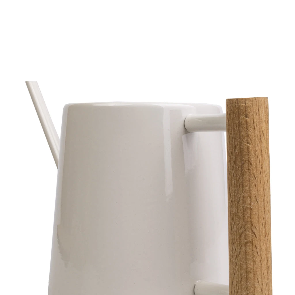 Indoor Watering Can 0.7L - Stone With Beech Handle 2 Indoor Watering Can 0.7L - Stone With Beech Handle - Image 2
