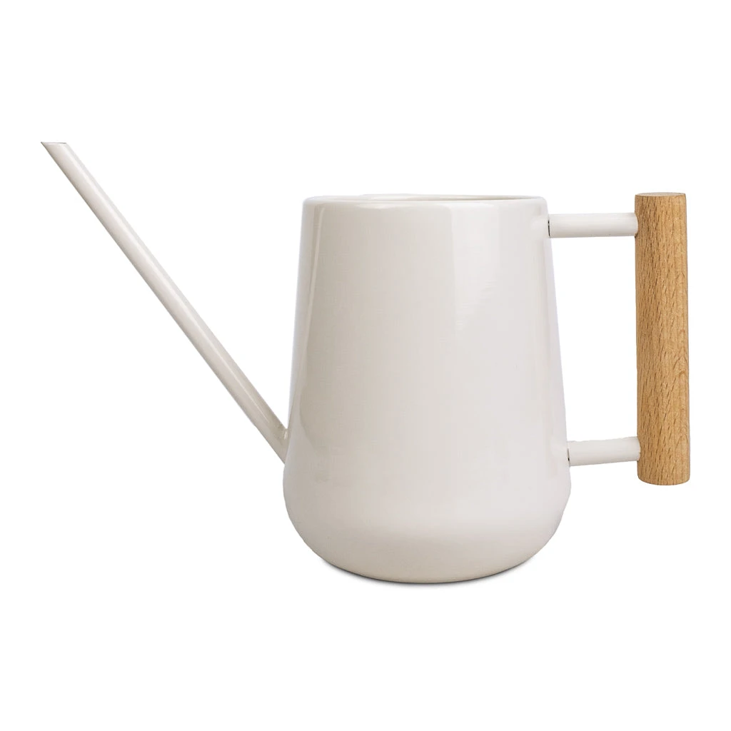 Indoor Watering Can 0.7L - Stone With Beech Handle 1 Indoor Watering Can 0.7L - Stone With Beech Handle