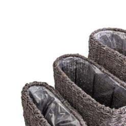 Isaac Plant Baskets - Set Of 3 - Oval - Black -Garden Potted Plant Shop Isaac Plant Baskets Set of 3 Round Black 5