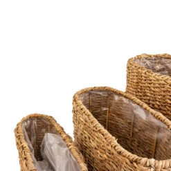 Garden Potted Plant Shop -Garden Potted Plant Shop Isaac Plant Baskets Set of 3 Round Natural 3