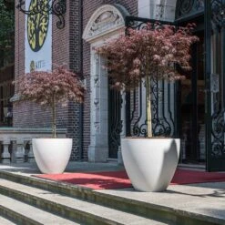 Jesslyn Refined Planter - Natural White -Garden Potted Plant Shop Jesslyn Refined Planter Natural White Doorway Planters