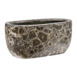 Lava Oval Relic Plant Bowl - Black -Garden Potted Plant Shop Lava Oval Relic Plant Bowl Black 38x24x19cm