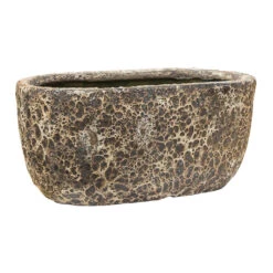 Lava Oval Relic Plant Bowl - Rust -Garden Potted Plant Shop Lava Oval Relic Plant Bowl Rust 38x24x19cm