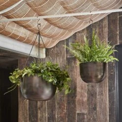 Mayfair Hanging Plant Pot - Mocha -Garden Potted Plant Shop Lifestyle Mayfair Hanging Plant Pot Mocha 21x16cm