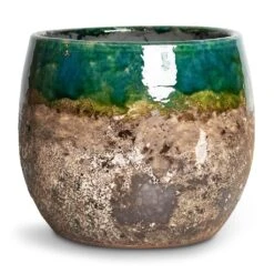 Lindy Plant Pot - Black Green -Garden Potted Plant Shop Lindy Plant Pot Black Green 16x13cm