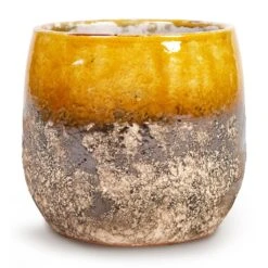 Lindy Plant Pot - Ochre -Garden Potted Plant Shop Lindy Plant Pot Ochre 16x13cm
