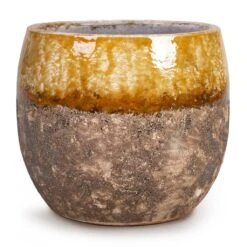 Lindy Plant Pot - Ochre -Garden Potted Plant Shop Lindy Plant Pot Ochre 19x16cm