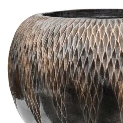 Luxe Lite Comet Globe Planter - Bronze -Garden Potted Plant Shop Luxe Lite Comet Globe Planter Bronze Close Up