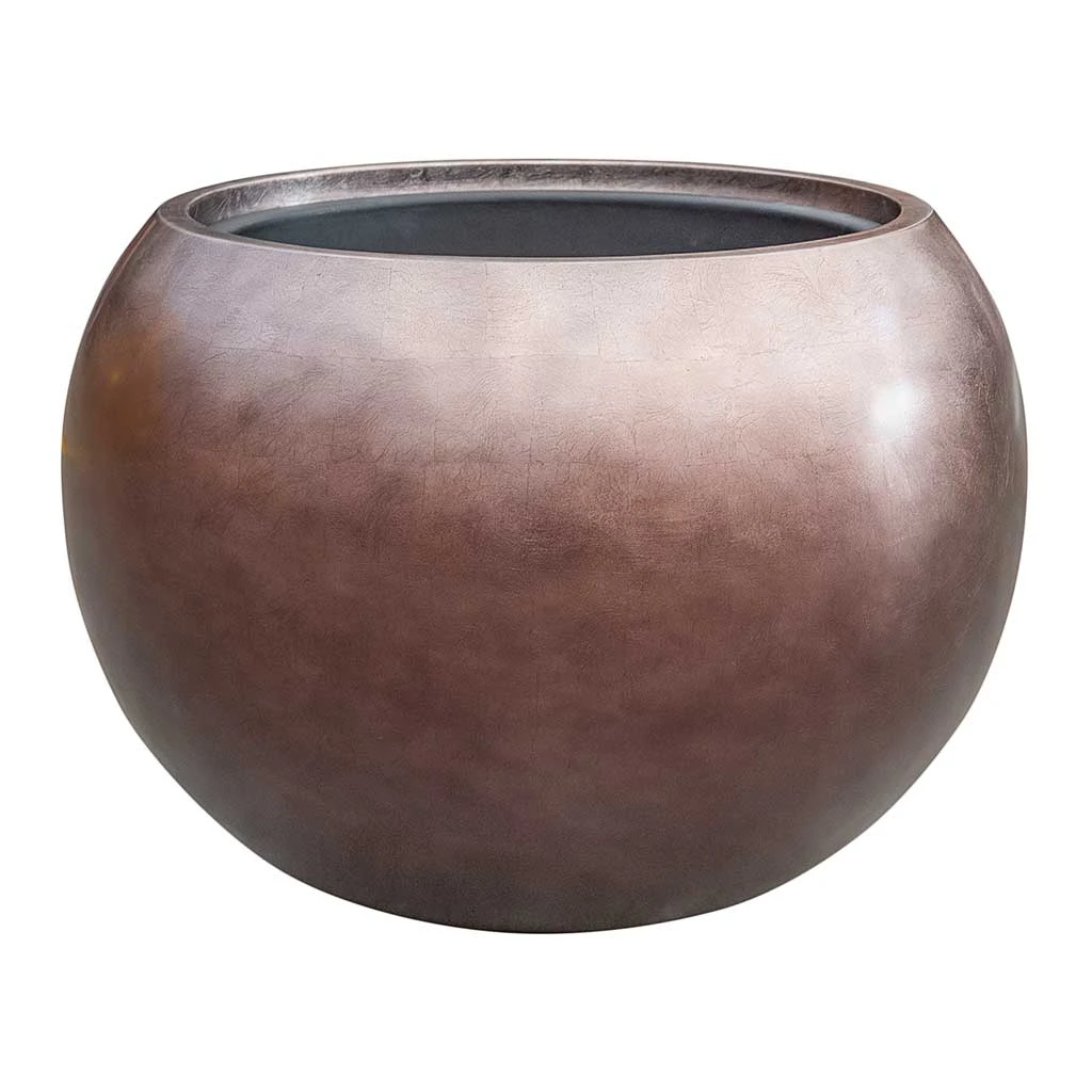 Metallic Globe Plant Pot - Matt Coffee 1 Metallic Globe Plant Pot - Matt Coffee