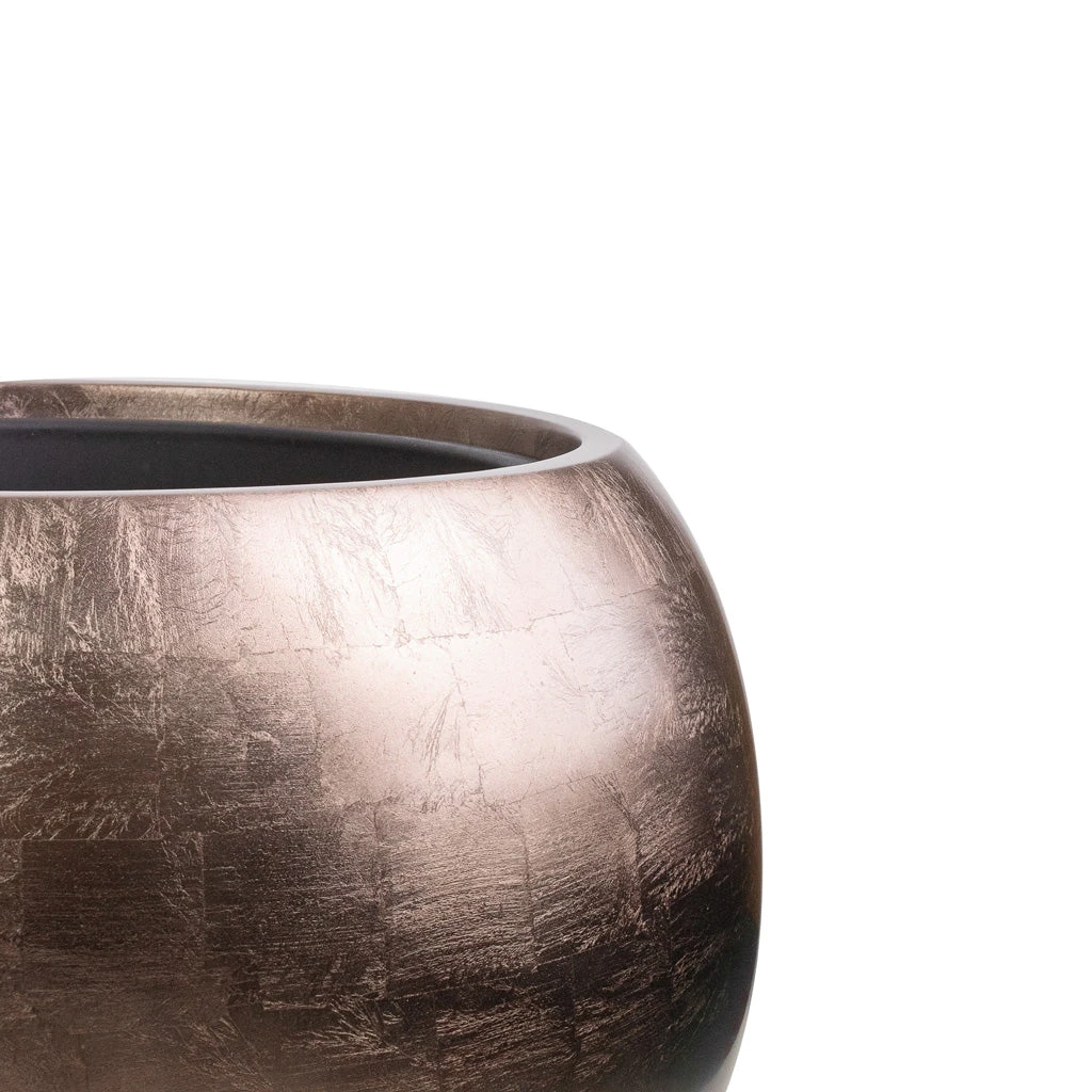 Metallic Globe Plant Pot - Matt Coffee 3 Metallic Globe Plant Pot - Matt Coffee - Image 3
