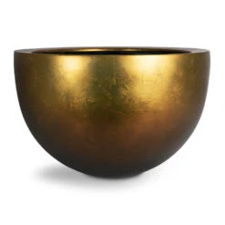 Metallic Plant Bowl - Matt Honey -Garden Potted Plant Shop Metallic Plant Bowl Matt Honey