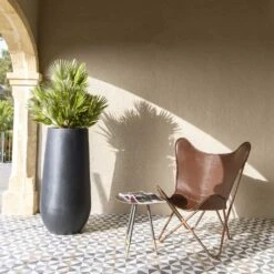Nax Natural Tall Planter - Black -Garden Potted Plant Shop Nax Natural Tall Planter Black 3