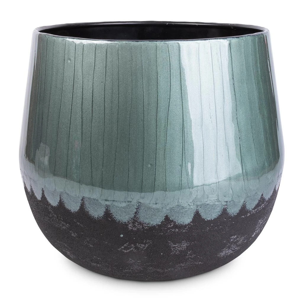 Ninthe Metal Plant Pot - Metallic Petrol 3 Ninthe Metal Plant Pot - Metallic Petrol - Image 3