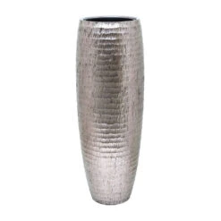 Opus Hammered Partner Planter - Silver -Garden Potted Plant Shop Opus Hammered Partner Planter Silver 35x97cm