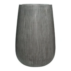 Patt High Plant Vase - Ridged Dark Grey -Garden Potted Plant Shop Patt High Plant Vase Ridged Dark Grey 44x66cm Recovered