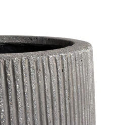 Patt High Plant Vase - Ridged Dark Grey -Garden Potted Plant Shop Patt High Plant Vase Ridged Dark Grey SWATCH 1