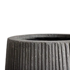 Patt High Plant Vase - Ridged Dark Grey -Garden Potted Plant Shop Patt High Plant Vase Ridged Dark Grey SWATCH 2
