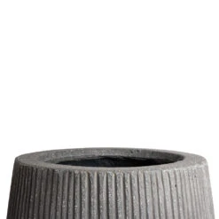 Patt High Plant Vase - Ridged Dark Grey -Garden Potted Plant Shop Patt High Plant Vase Ridged Dark Grey SWATCH 4