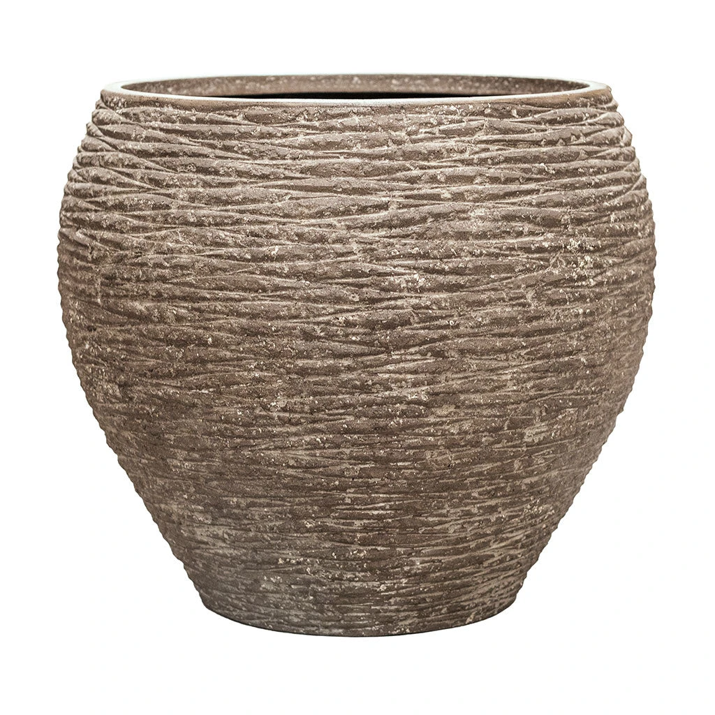 Polystone Coated Ribbed Balloon Planter - Rock 1 Polystone Coated Ribbed Balloon Planter - Rock