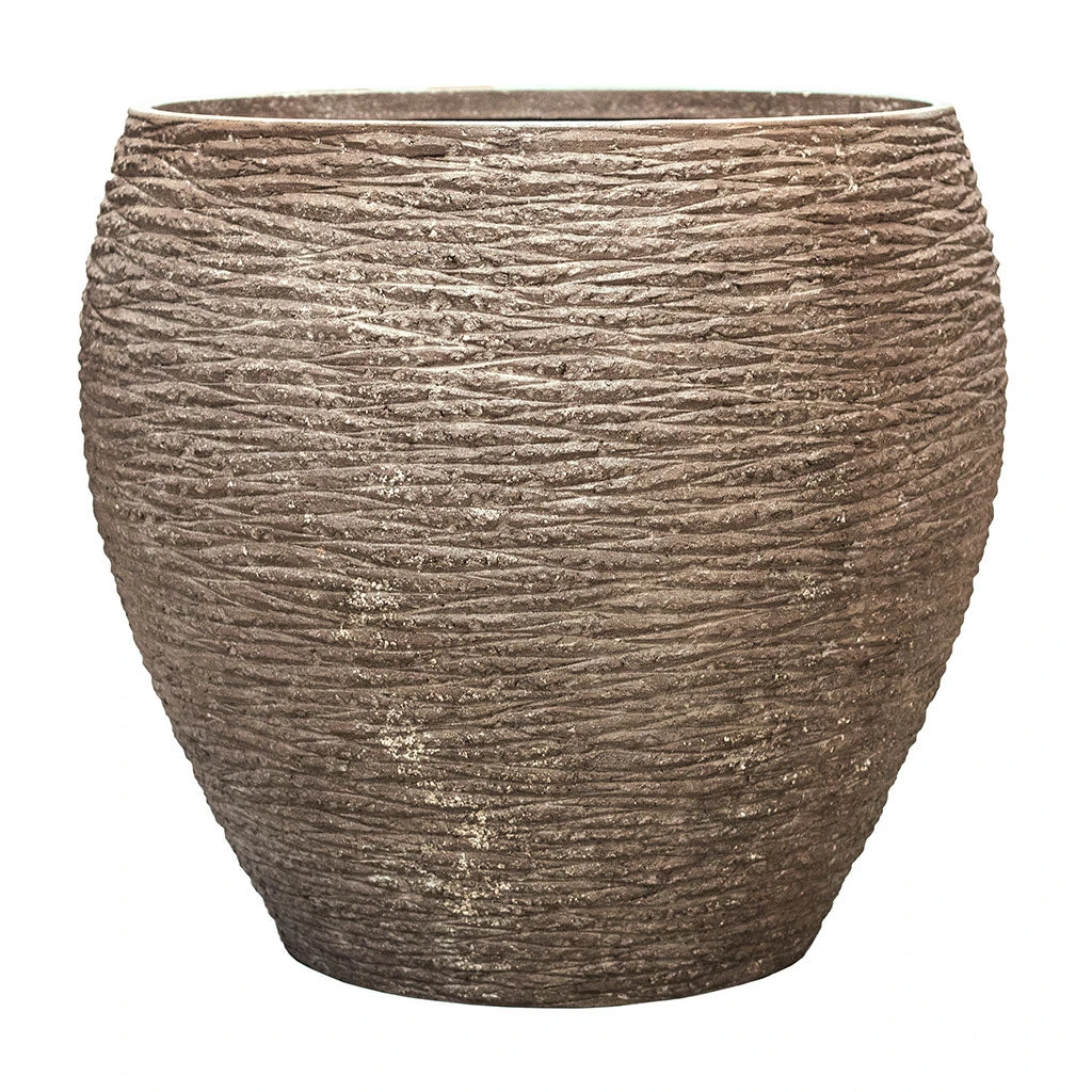 Polystone Coated Ribbed Balloon Planter - Rock 2 Polystone Coated Ribbed Balloon Planter - Rock - Image 2
