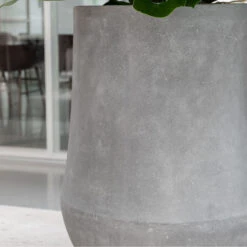 Polystone Coated Darcy Planter - Raw Grey -Garden Potted Plant Shop PolystoneCoatedDarcyPlanter RawGrey 1