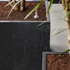 Raindrop Cube Planter - Anthracite -Garden Potted Plant Shop Raindrop Cube Anthracite 2